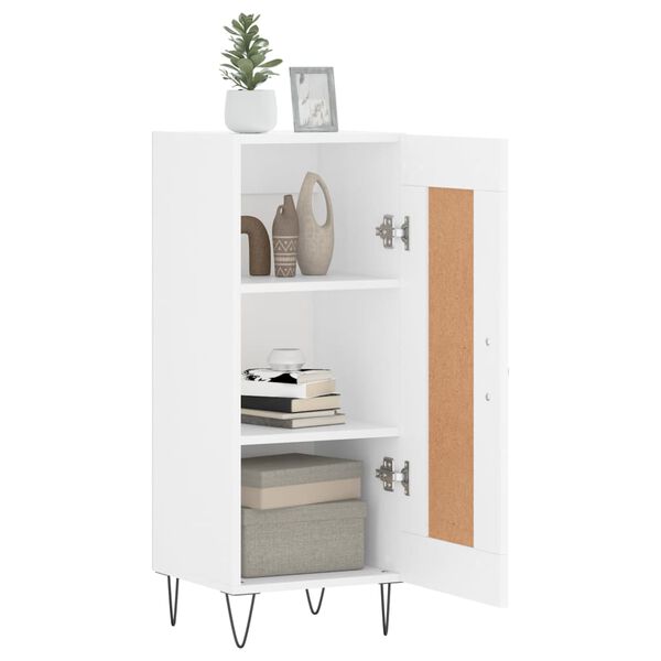 vidaXL Komoda bela 34,5x34x90 cm inženirski les