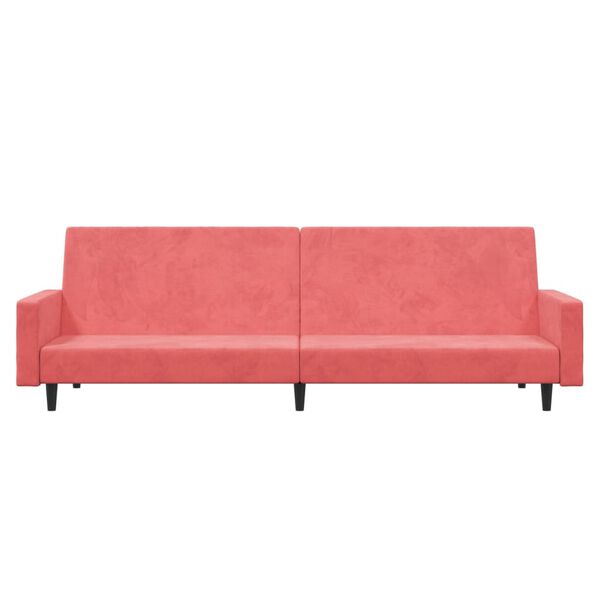 vidaXL Kavč dvosed z leži&scaron;čem roza žamet