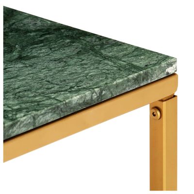 vidaXL Klubska mizica zelena 60x60x35 cm kamen z marmorno teksturo