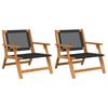 vidaXL Vrtno pohi&scaron;tvo 2 pcs Črna 67 x 78 x 73 cm Masiven les akacije