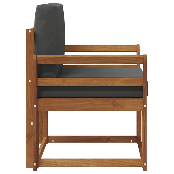 vidaXL Zunanji kavč Masivno akacijevo les in poliester Naravna