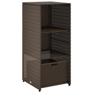 vidaXL Vrtna omara za shranjevanje rjava 50x55x115 cm poli ratan