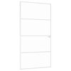 vidaXL Notranja vrata bela 102x201,5 cm kaljeno steklo aluminij tanka