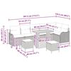 vidaXL Vrtna sedežna garnitura z blazino 9 pcs Bež in svetlo siva
