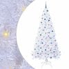 vidaXL Umestno božično drevo med 300 LED Bela 240 cm PVC in jeklo