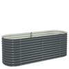 vidaXL Visoka greda 240x80x81 cm pocinkano jeklo siva
