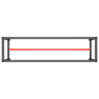 vidaXL Okvir za delovno mizo mat črn in mat rdeč 210x50x79 cm kovinski