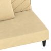 vidaXL Kavč dvosed z leži&scaron;čem in dvema blazinama krem žamet