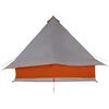 vidaXL Tipi šotor s streho Siva in oranžna 358 x 296 x 258 cm tafeta