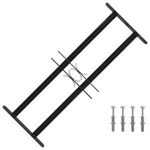 vidaXL Okenska re&scaron;etka Črna 76 x 30 cm Pra&scaron;no lakirano jeklo