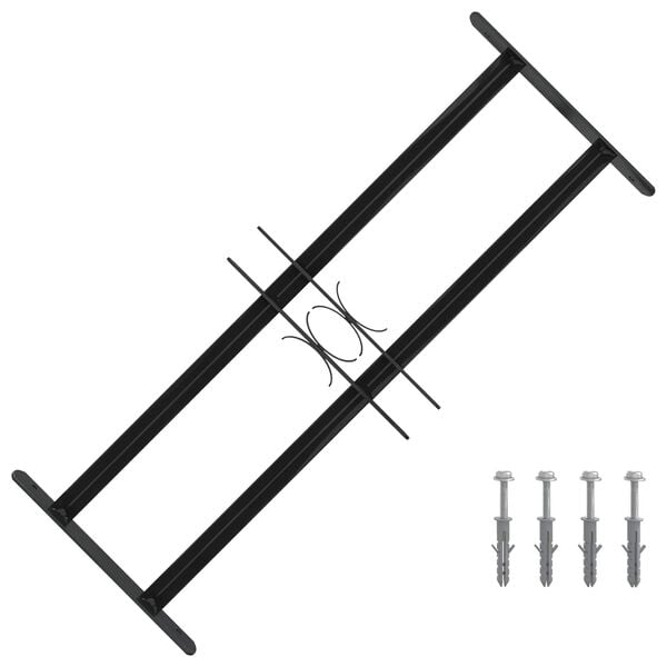 vidaXL Okenska rešetka Črna 76 x 30 cm Prašno lakirano jeklo