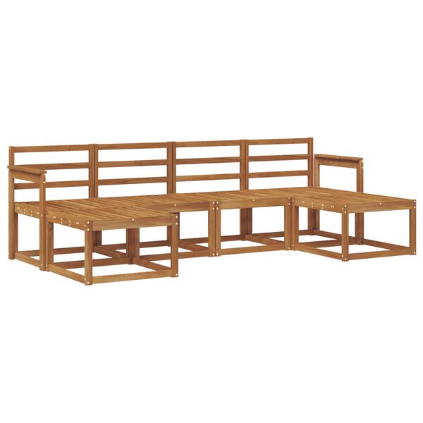vidaXL Zunanja garnitura za sedenje 6 pcs Naravna Masiven les akacije