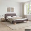 vidaXL Posteljni okvir brez vzmetnice Taupe blago 135x190 cm