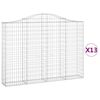 vidaXL Obokane gabion košare 13kosov 200x30x140/160cm pocinkano železo