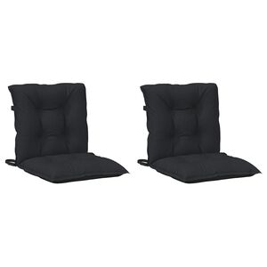 vidaXL Komplet blazin za nizko naslonjalo 2 pcs Me&scaron;ani črn