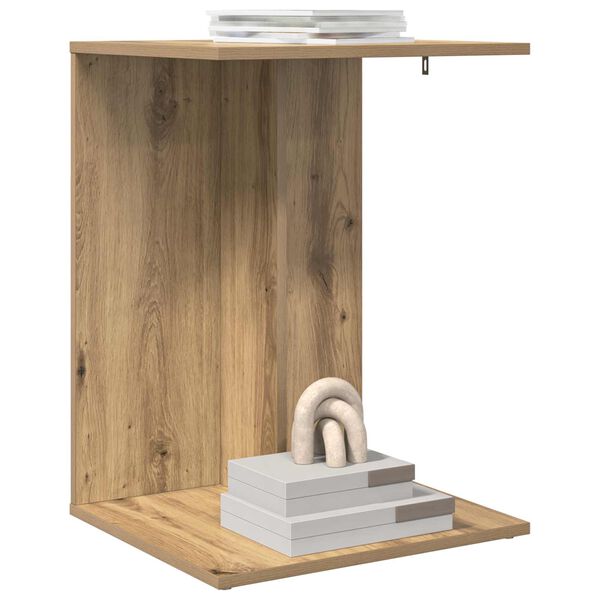 vidaXL Stranska miza Umetni hrast 45 x 40 x 62,5 cm Konstruiran les