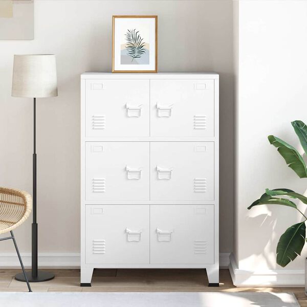 vidaXL Industrijska omara bela 75x40x115 cm kovinska