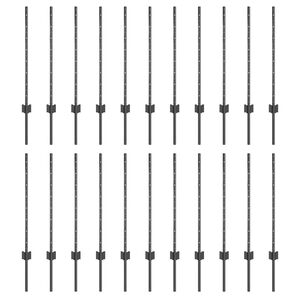 vidaXL Steber ograje. 22 pcs Siva 120 cm Jeklo