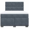 vidaXL Box spring postelja z vzmetnico temno siva 160x200 cm žamet