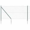 vidaXL Verižna ograja z bodicami 10 x 1 m Jeklo s PVC premazom Zelena