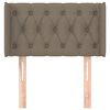 vidaXL Vzglavje z u&scaron;esi taupe 83x16x78/88 cm blago