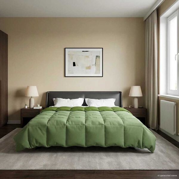 vidaXL Poletna odeja &Scaron;onerisan Zelena 240 x 260 cm Mikrovlakna