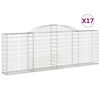 vidaXL Obokana gabionska ko&scaron;ara 17 kos 300x30x100/120cm cinkano železo