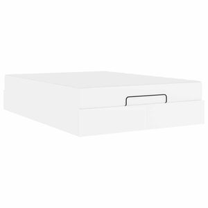 vidaXL Posteljni okvir z vzmetnico z vzmetnico 2 pcs Bela PVC