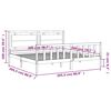 vidaXL Posteljni okvir z vzglavjem črn 200x200 cm trden les