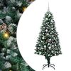 vidaXL Umestno božično drevo Zelena 150 cm PVC, jeklo in plastika