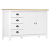 vidaXL Komoda Hill bela 130x40x80 cm trdna borovina