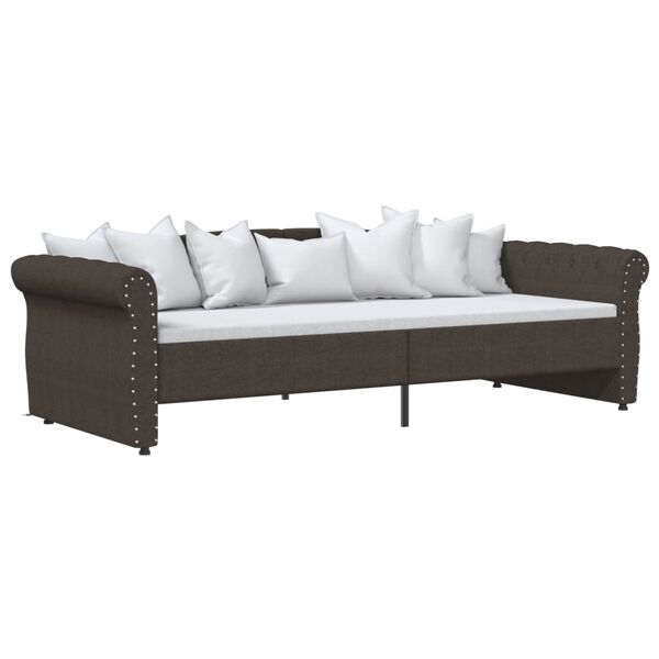 vidaXL Dnevna postelja USB temno rjavo blago 90x200 cm