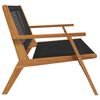 vidaXL Vrtno pohištvo Črna 122 x 78 x 73cm Trden akacijev les