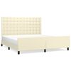vidaXL Posteljni okvir z vzglavjem krem 180x200 cm umetno usnje