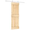 vidaXL Drsna vrata Naravna in bela 70 x 210 cm Masiven borov les