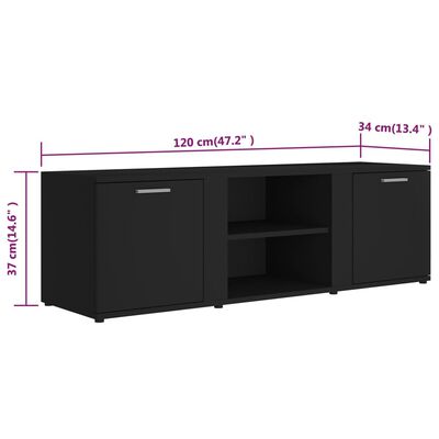 vidaXL TV omarica črna 120x34x37 cm iverna plošča