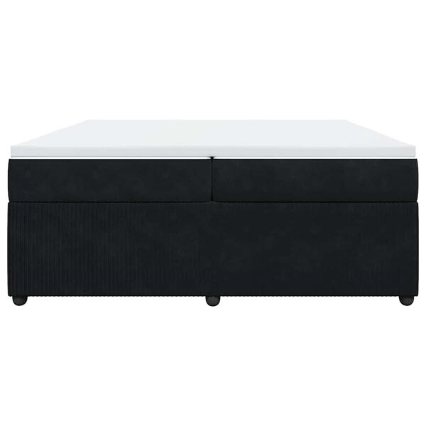 vidaXL Box spring postelja z vzmetnico črna 200x200 cm žamet
