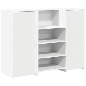 vidaXL Recepcijska miza bela 135x50x103,5 cm inženirski les