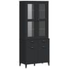 vidaXL Visoka omara VIKEN črna 80x40x190 cm trdna borovina