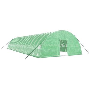 vidaXL Rastlinjak z jeklenim ogrodjem zelen 108 m&sup2; 18x6x2,85 m