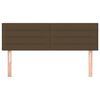 vidaXL Posteljno vzglavje temno rjava 144x5x78/88 cm blago