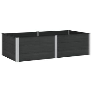 vidaXL Vrtna visoka greda Črna 200 x 100 x 54 cm