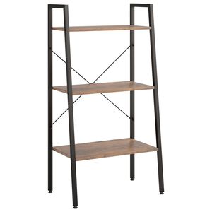 vidaXL 3-nadstropni stoječi regal temno rjav in črn 56x35x108 cm