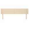vidaXL Vzglavje z u&scaron;esi krem 163x23x78/88 cm blago