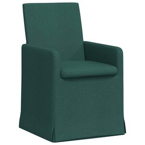 vidaXL Jedilni stoli 2 kos blago Temno zelena 57 x 67 x 95 cm