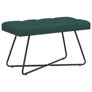 vidaXL Klop s gumbnim oblazinjenjem Temno zelena 80 x 40 x 46 cm Blago
