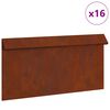 vidaXL Ograja za polže 16 kos 50 x 3,5 x 25 cm Vremensko odporno jeklo
