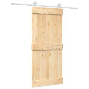 vidaXL Drsna vrata Naravna in bela 90 x 210 cm Masiven borov les