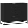 vidaXL Komoda črna 92x35x76 cm inženirski les