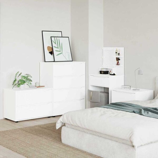 vidaXL Omarica za shranjevanje Bela 80 x 48 x 57 cm Konstruiran les